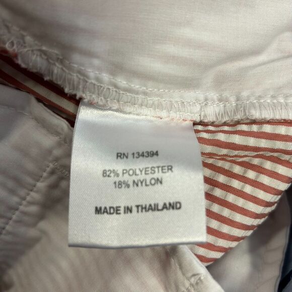 True Flies Red White Striped Seersucker 7.25" Inseam Chino Style Shorts Size 36 - Picture 10 of 15